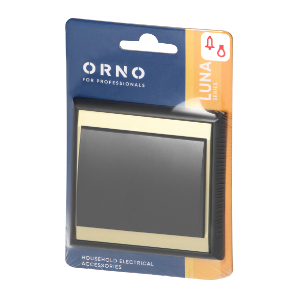 Przycisk dzwonek p/t Luna, 10A, 250V, WP-6/7L, czarny/złoty