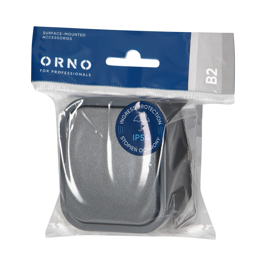 Łącznik n/t jednobiegunowy B2, 10A, 250V, IP54, WNT-1B2, szary