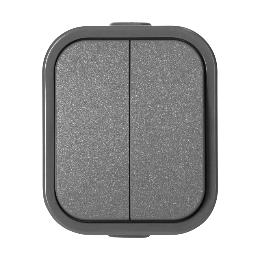 Surface-mounted two-button switch B2, 10A, 250V, IP54, WNT-2B2, gray