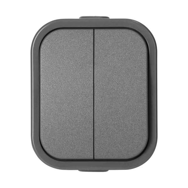 Surface-mounted two-button switch B2, 10A, 250V, IP54, WNT-2B2, gray