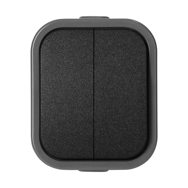 Surface-mounted two-button switch B2, 10A, 250V, IP54, WNT-2B2, gray/black