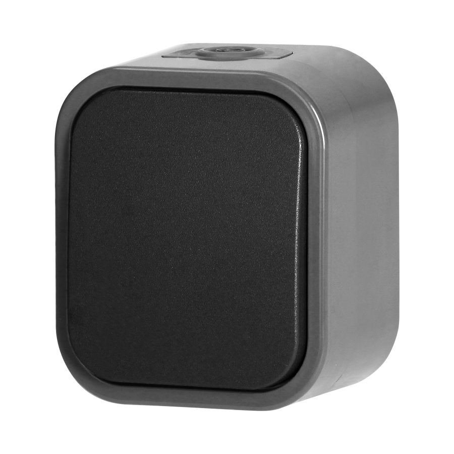 Surface-mounted doorbell button B2, 10A, 250V, IP54, WNT-6/7B2, gray/black