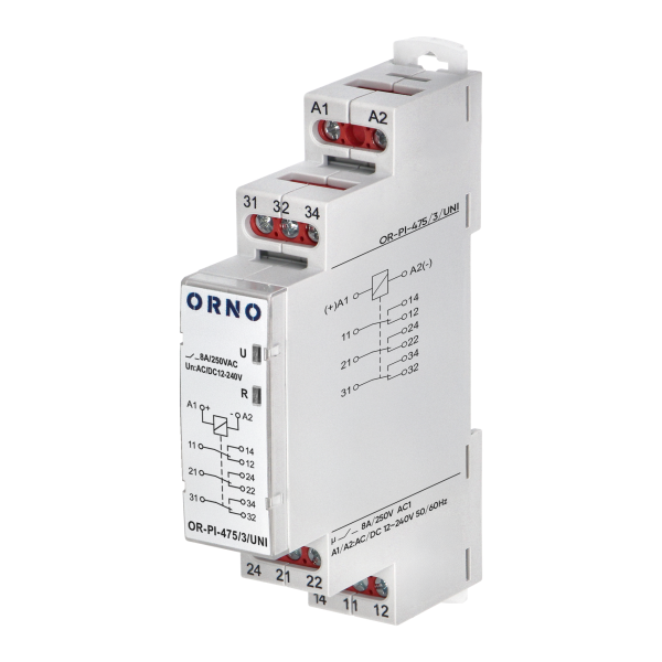 Installation relay Economic, 3P, 8A, 12-230 VUC