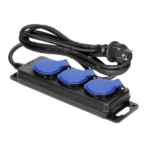 Heavy-duty, splash-proof extension sockets, rubber cord, IP44, H05RR-F 3x1.5mm² - 3m
