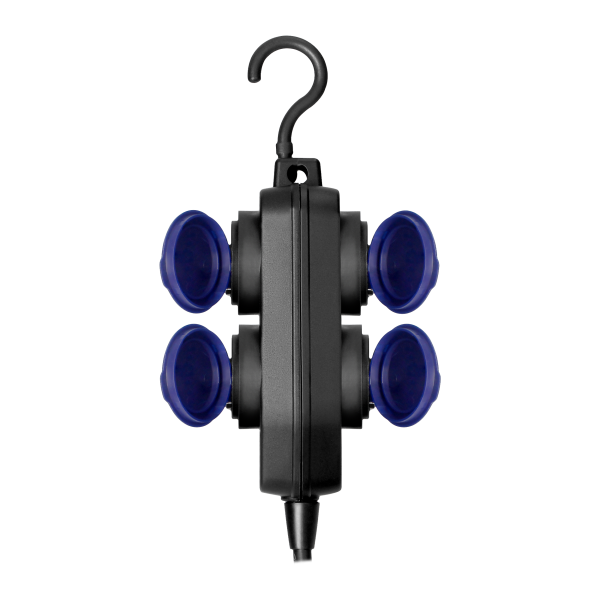 Heavy-duty, splash-proof extension sockets, rubber cord, 4 sockets (2+2) 2P+E, IP44, H05RR-F 3x1.5mm², 10m