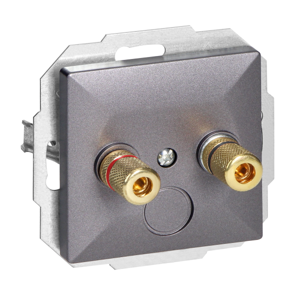 Gniazdo głośnikowe Pearl, PT-2PG, antracyt