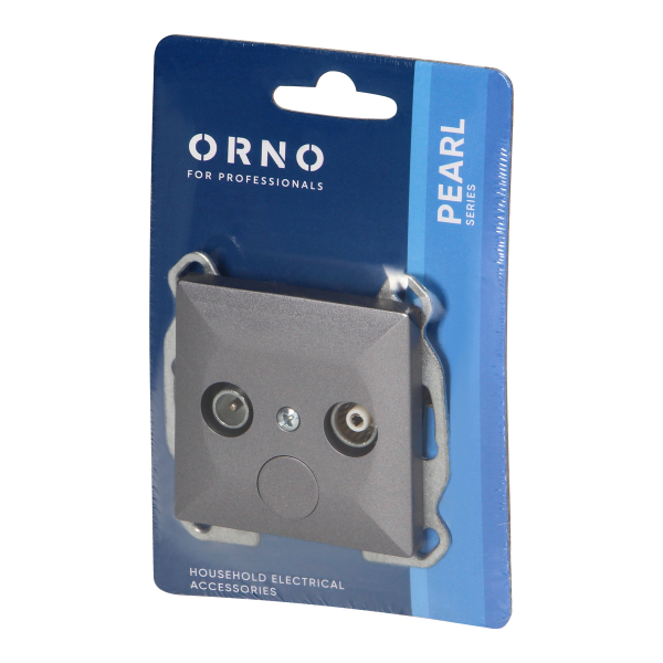 Gniazdo abonenckie "RTV" Pearl, 1,5dbt, GAP-P/K, antracyt