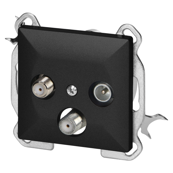 RTV/SAT satellite socket 3db Pearl, GAPS-2P, black