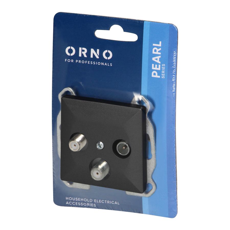 RTV/SAT satellite socket 3db Pearl, GAPS-2P, black