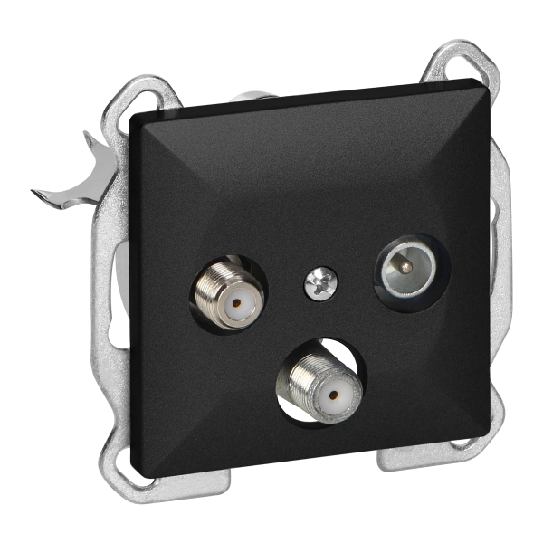 RTV/SAT satellite socket 3db Pearl, GAPS-2P, black