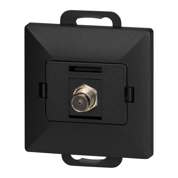 Single socket type F Pearl, TV/F-F1/P1, black