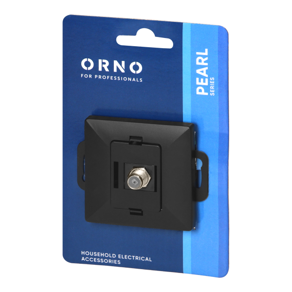 Single socket type F Pearl, TV/F-F1/P1, black