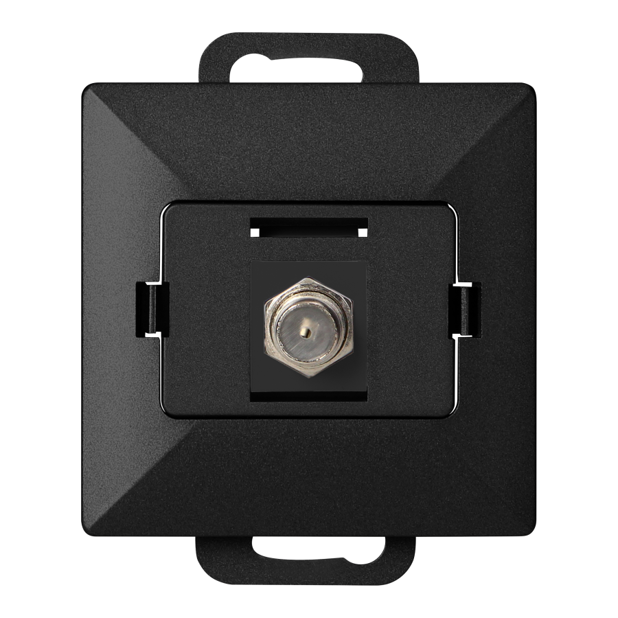 Single socket type F Pearl, TV/F-F1/P1, black