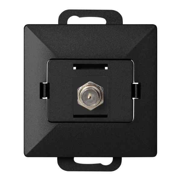 Single socket type F Pearl, TV/F-F1/P1, black