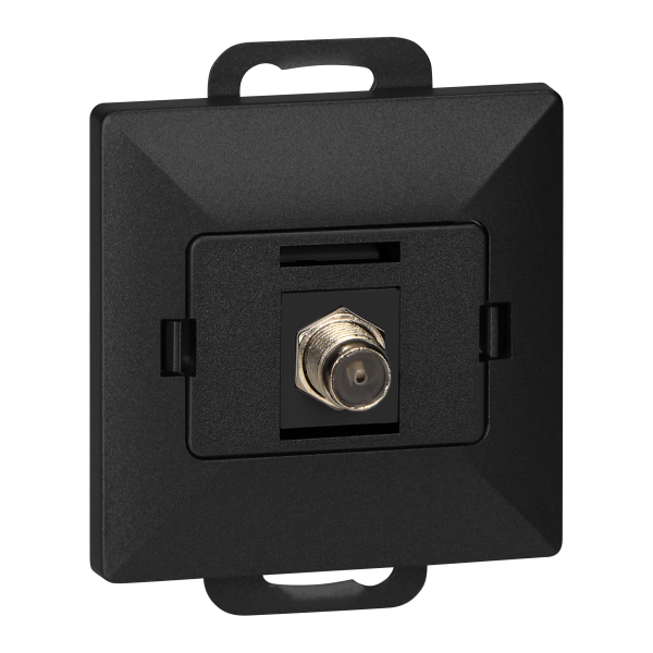 Single socket type F Pearl, TV/F-F1/P1, black