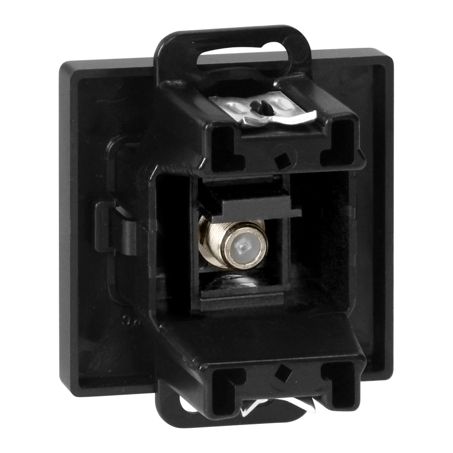 Single socket type F Pearl, TV/F-F1/P1, black