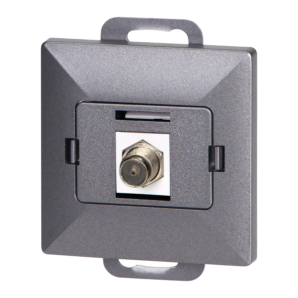 Single socket type F Pearl, TV/F-F1/P1, anthracite