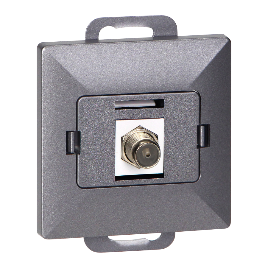 Single socket type F Pearl, TV/F-F1/P1, anthracite