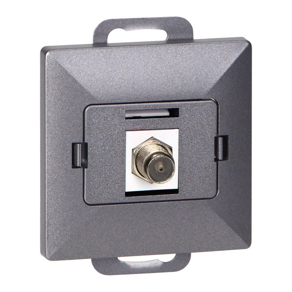 Single socket type F Pearl, TV/F-F1/P1, anthracite