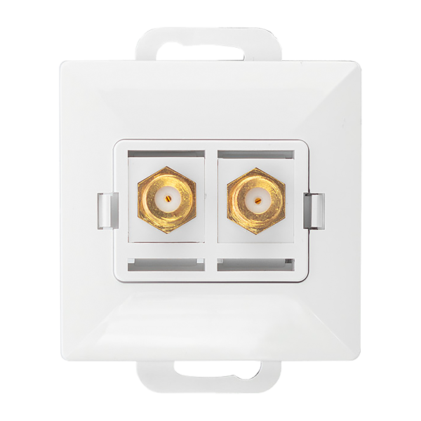 Double socket type F Pearl, TV/F-F/P2, white