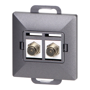 Double socket type F Pearl, TV/F-F1/P2, anthracite