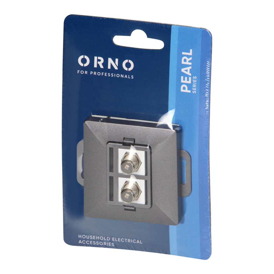 Double socket type F Pearl, TV/F-F1/P2, anthracite