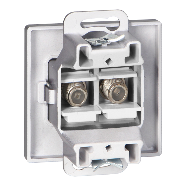 Double socket type F Pearl, TV/F-F1/P2, anthracite