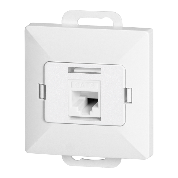 Single socket tel-comp. RJ-45 Cat5 Pearl, RJ45-5CAT/P1, white