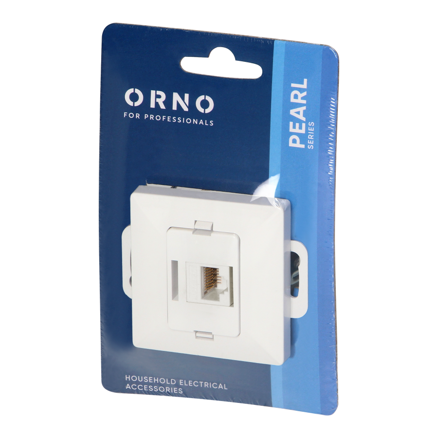 Single socket tel-comp. RJ-45 Cat5 Pearl, RJ45-5CAT/P1, white