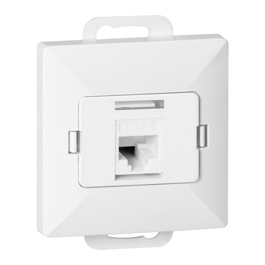 Single socket tel-comp. RJ-45 Cat5 Pearl, RJ45-5CAT/P1, white