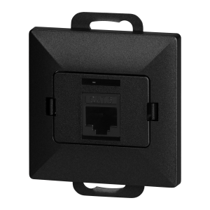 Single socket tel-comp. RJ-45 Cat5 Pearl, RJ45-5CAT/P1, black