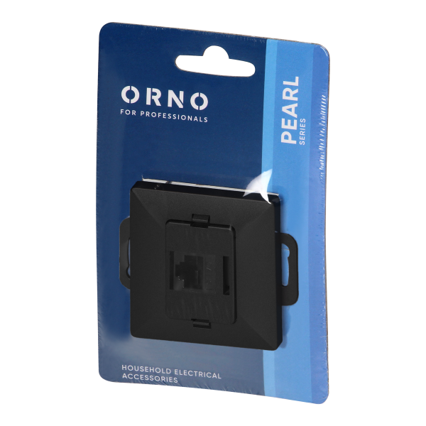 Single socket tel-comp. RJ-45 Cat5 Pearl, RJ45-5CAT/P1, black