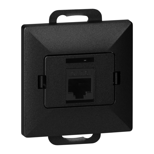 Gniazdo 1xRJ45 Cat5 Pearl, RJ45-5CAT/P1, czarny