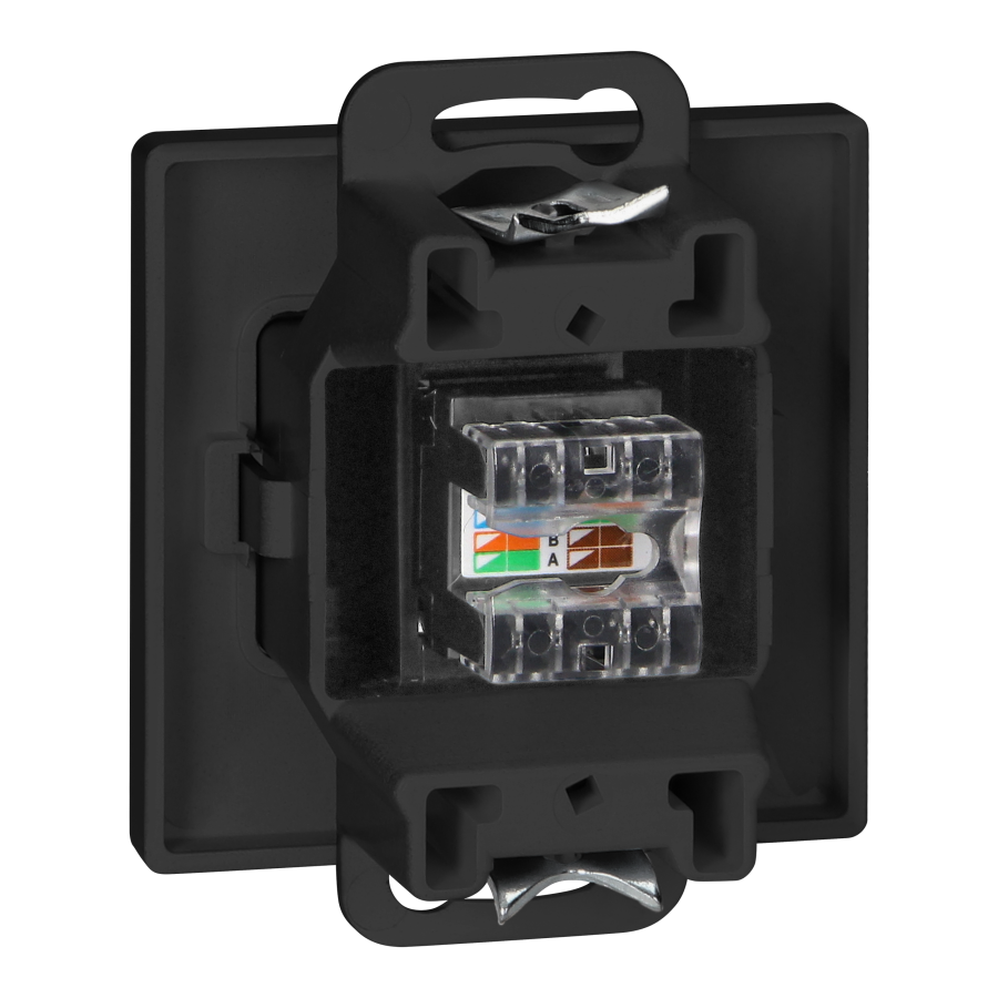 Single socket tel-comp. RJ-45 Cat5 Pearl, RJ45-5CAT/P1, black