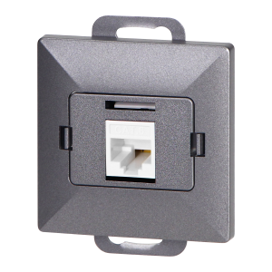 Gniazdo 1xRJ45 Cat5 Pearl, RJ45-5CAT/P1, antracyt