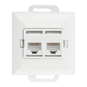 Double socket tel-comp. RJ-45 Cat5 Pearl, RJ45-5CAT/P2, white