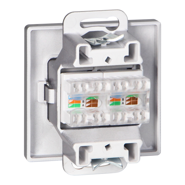 Gniazdo 2xRJ45 Cat5 Pearl, RJ45-5CAT/P2, antracyt