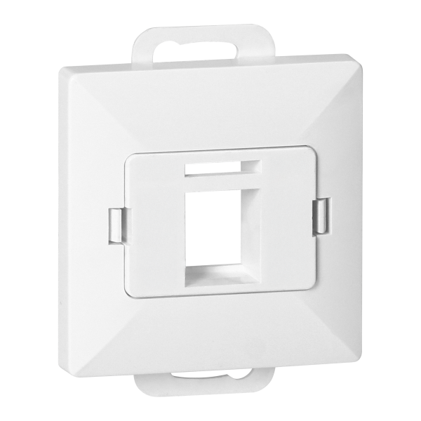 Face plate + Single socket tel-comp. RJ-45 Pearl, PC+ARJ45/P1, white