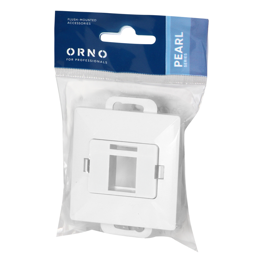 Face plate + Single socket tel-comp. RJ-45 Pearl, PC+ARJ45/P1, white