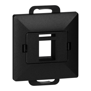 Face plate + Single socket tel-comp. RJ-45 Pearl, PC+ARJ45/P1, black