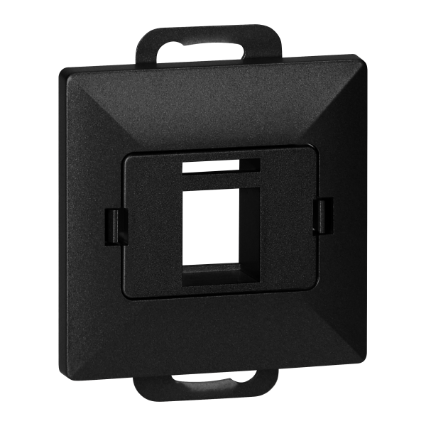 Face plate + Single socket tel-comp. RJ-45 Pearl, PC+ARJ45/P1, black