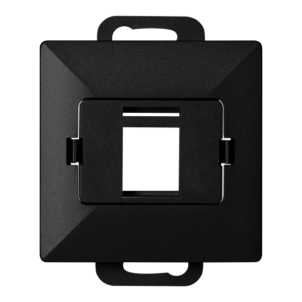 Face plate + Single socket tel-comp. RJ-45 Pearl, PC+ARJ45/P1, black