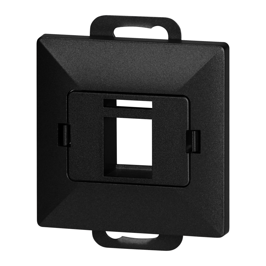 Face plate + Single socket tel-comp. RJ-45 Pearl, PC+ARJ45/P1, black