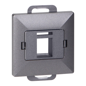 Face plate + Single socket tel-comp. RJ-45 Pearl, PC+ARJ45/P1, anthracite