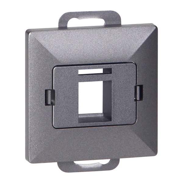 Face plate + Single socket tel-comp. RJ-45 Pearl, PC+ARJ45/P1, anthracite