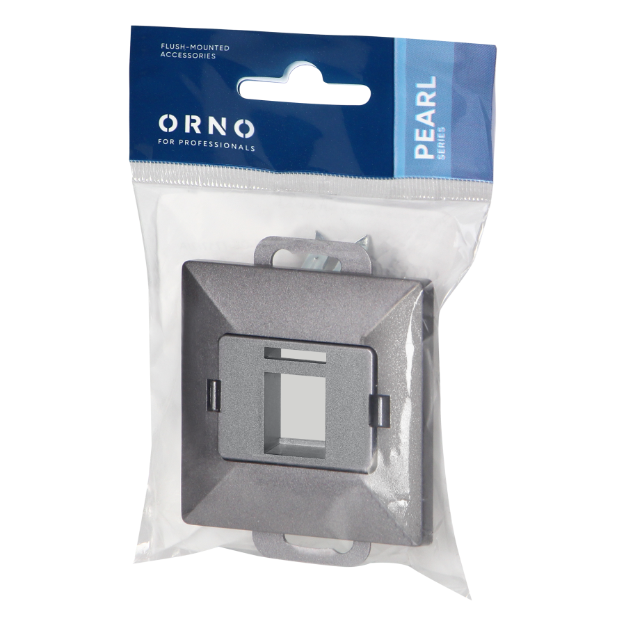 Face plate + Single socket tel-comp. RJ-45 Pearl, PC+ARJ45/P1, anthracite