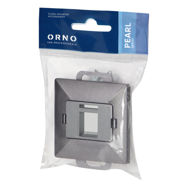 Face plate + Single socket tel-comp. RJ-45 Pearl, PC+ARJ45/P1, anthracite