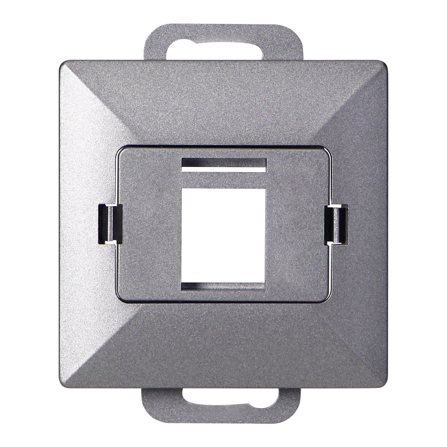 Face plate + Single socket tel-comp. RJ-45 Pearl, PC+ARJ45/P1, anthracite