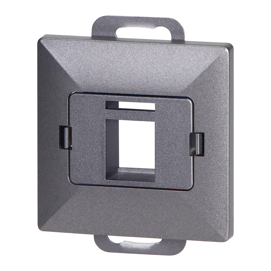 Płytka czołowa + 1xRJ45 Pearl, PC+ARJ45/P1, antracyt