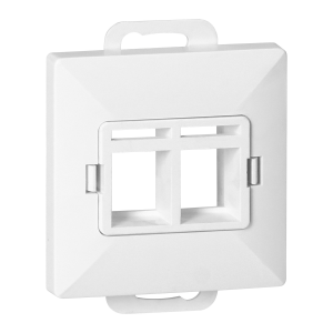 Face plate + Double socket tel-comp. RJ-45 Pearl, PC+ARJ45/P2, white